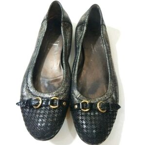AGL Icon Ballet Flats Metallic Hounds tooth